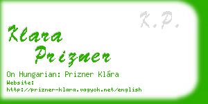 klara prizner business card